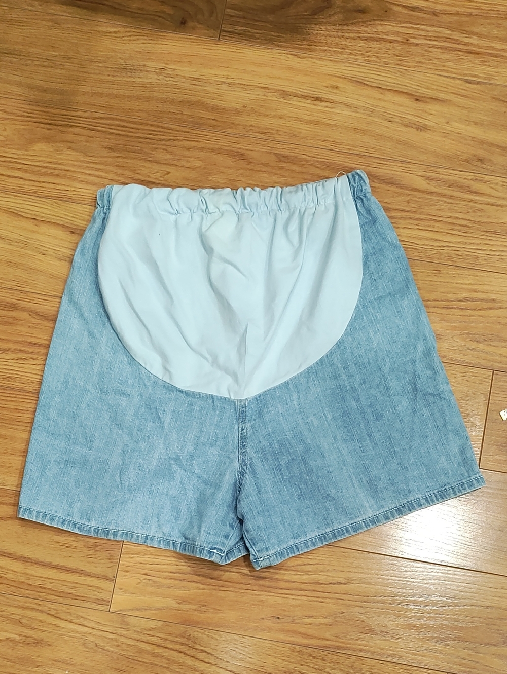 Paris Blues Light Blue Denim Maternity Shorts with Inner Panel